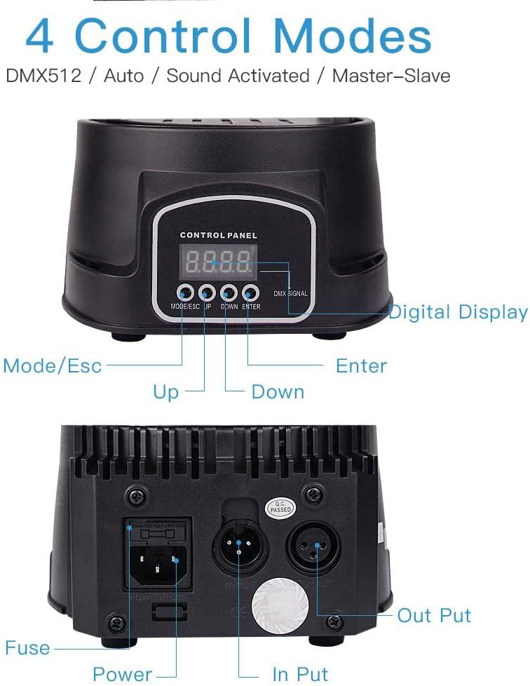 BETOPPER Moving Head RGBW, DJ Lights, Sound Activated/DMX Lighting, Moving Head Lights for Stage