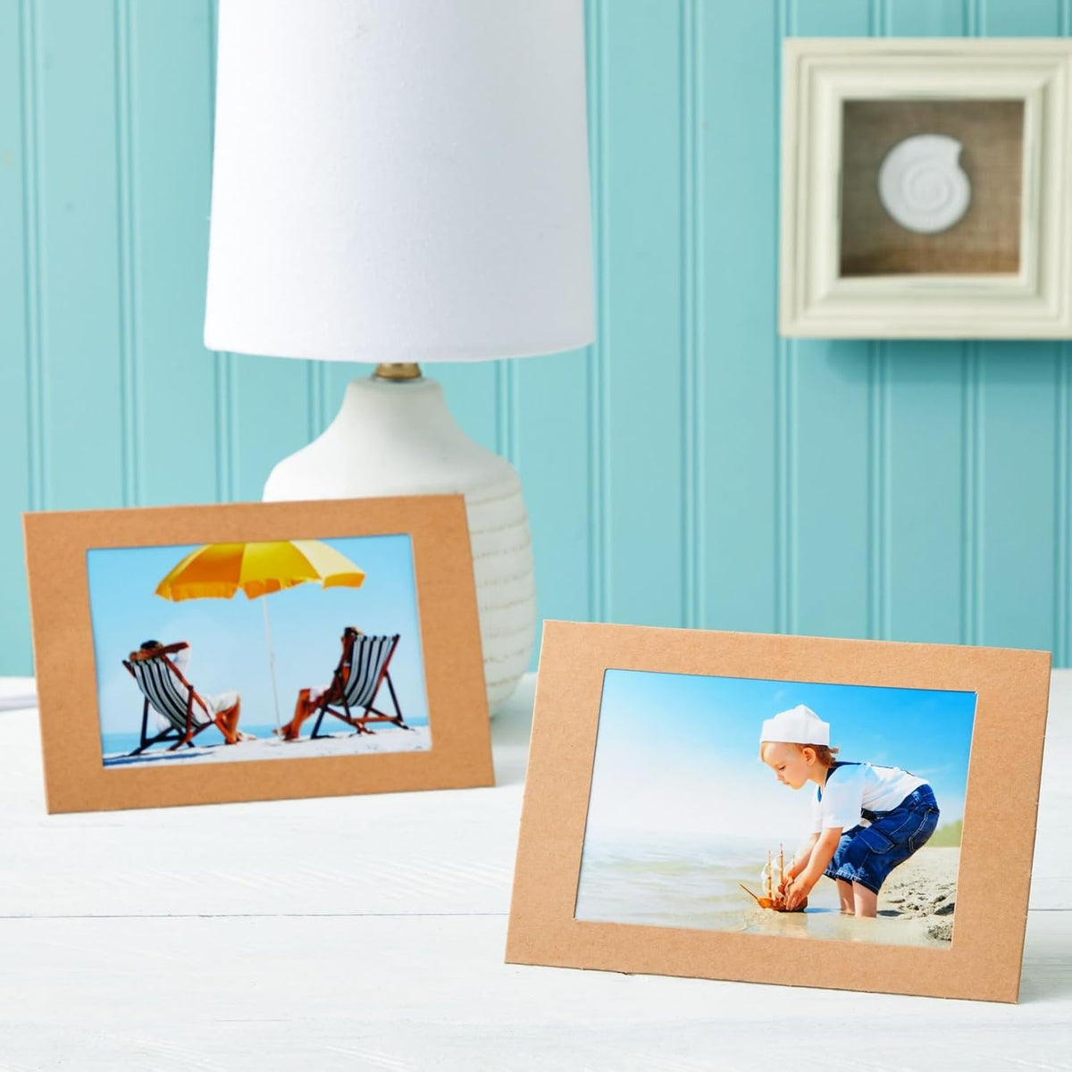 Juvale Brown Paper Frames - 4 x 6 in, 50 Pack, Classic - DIY Photo Frame Kit with Cardboard Easel