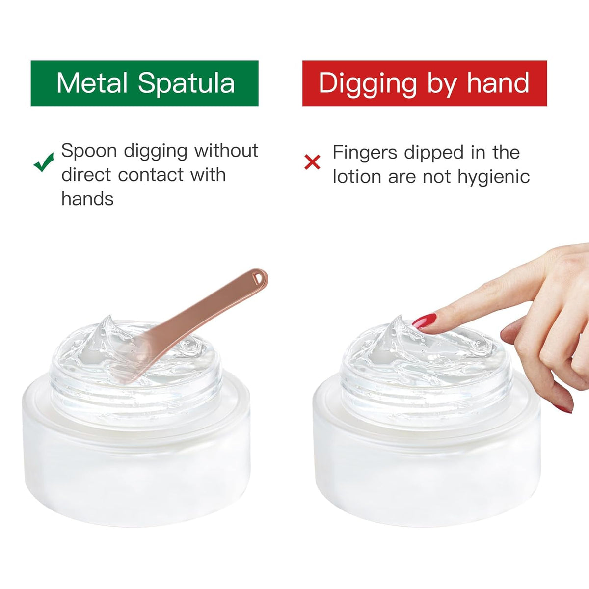 Tekson 6 Pieces Metal Cosmetic Skincare Spatula, Mini Mask facial Reusable Scoop, Makeup Beauty