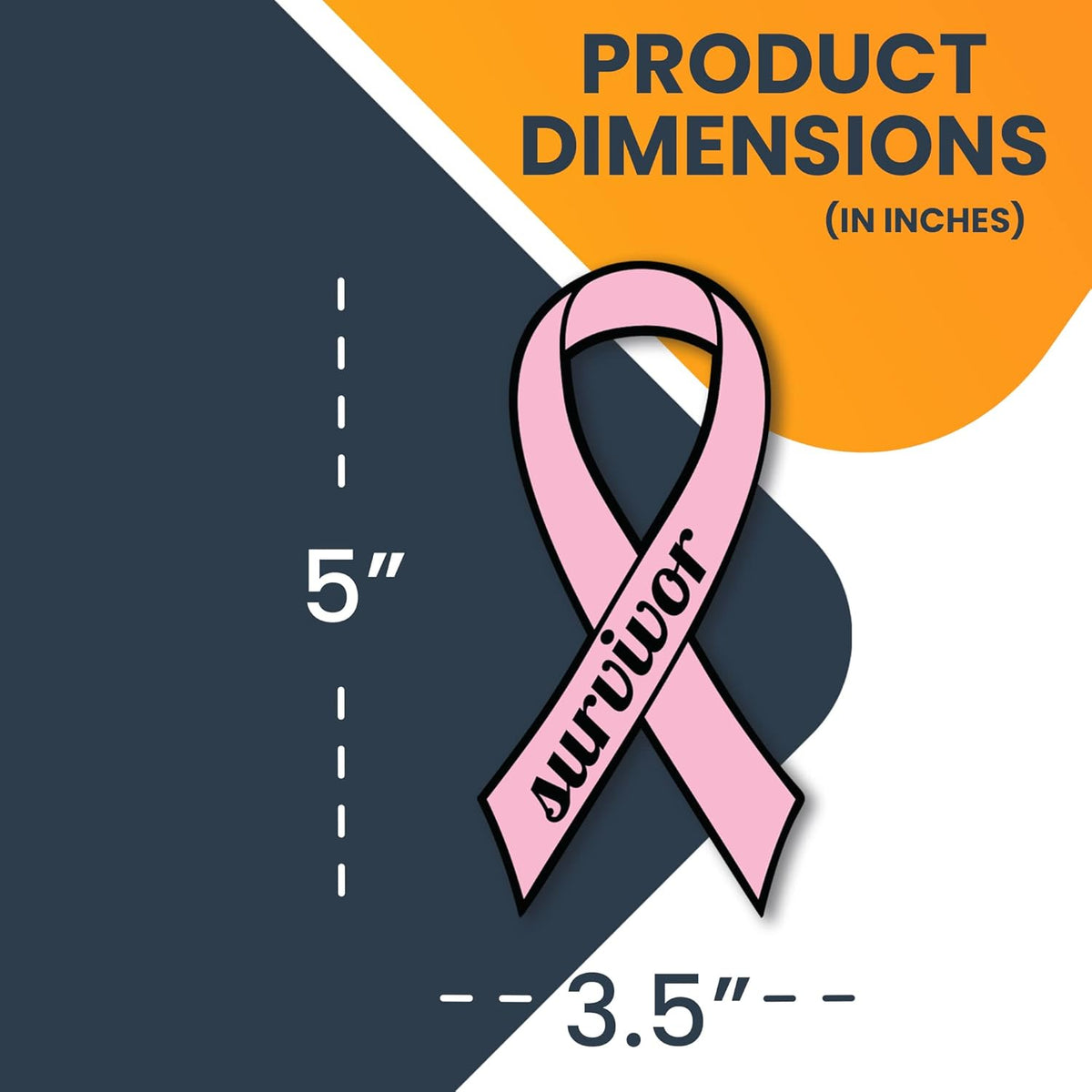 Magnet Me Up: Breast Cancer Survivor Pink Ribbon Magnet Decal - 3.5x7 Inches, Heavy-Duty Automotive