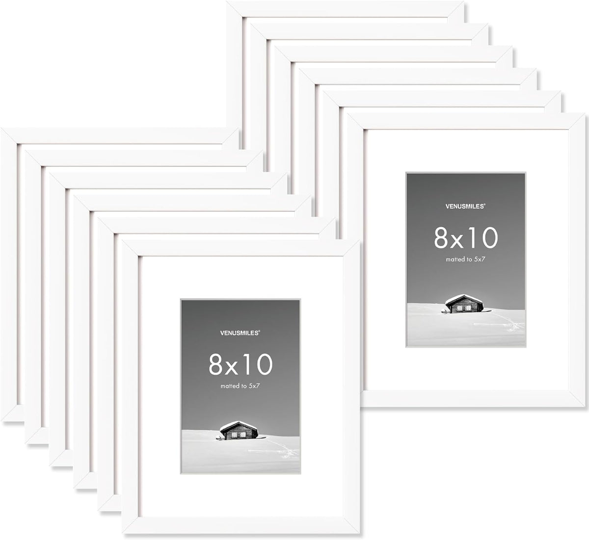 8x10 inch Picture Frame, 8x10 Photo Frames with 5x7 Removable Mat - High Definition Plexiglass
