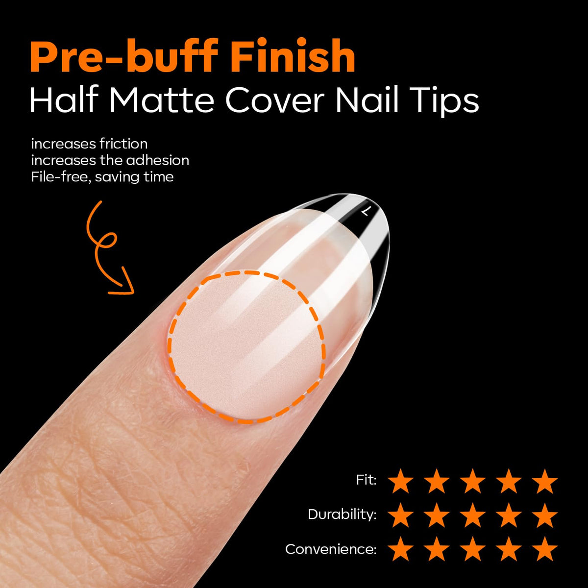 modelones Extra Short Almond Nail Tips, Pre-shaped Tips x Gel Soft Fake Nails False Acrylic Clear