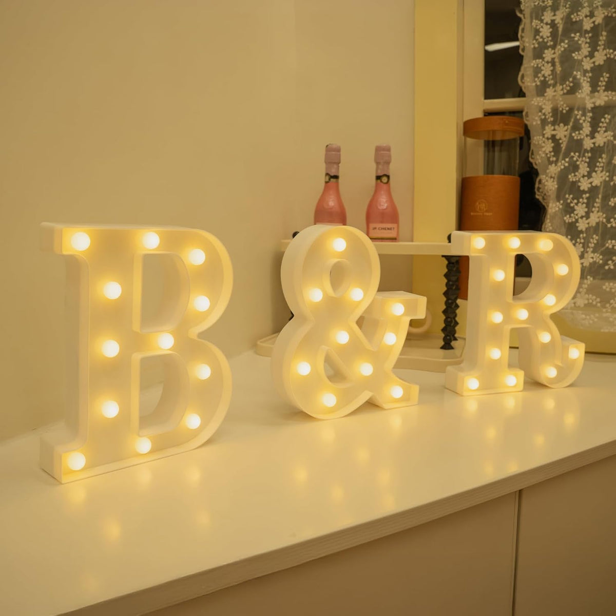 Foaky LED Letter Lights Sign Marquee Light Up Letters Sign for Night Light Wedding/Birthday Party