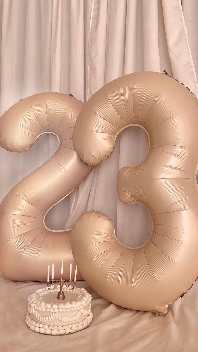 Large 40 Inch Light Brown 3 Number Balloon, 3 13 23 30 33 36 38 Light Brown Birthday Party