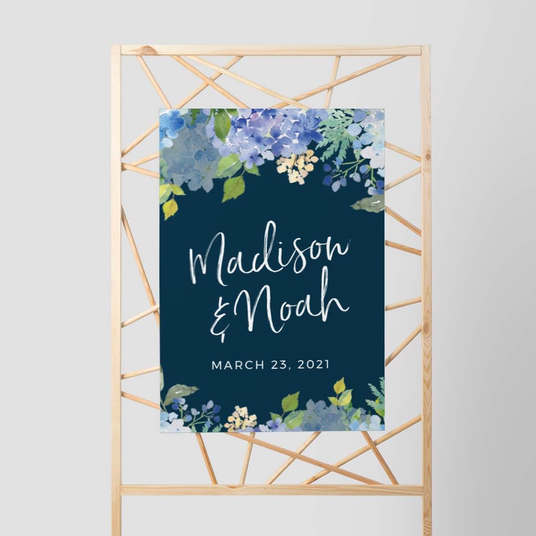 Andaz Press Personalized Extra Large Wedding Easel Board Party Sign, 12x18-inch, Baby Blue