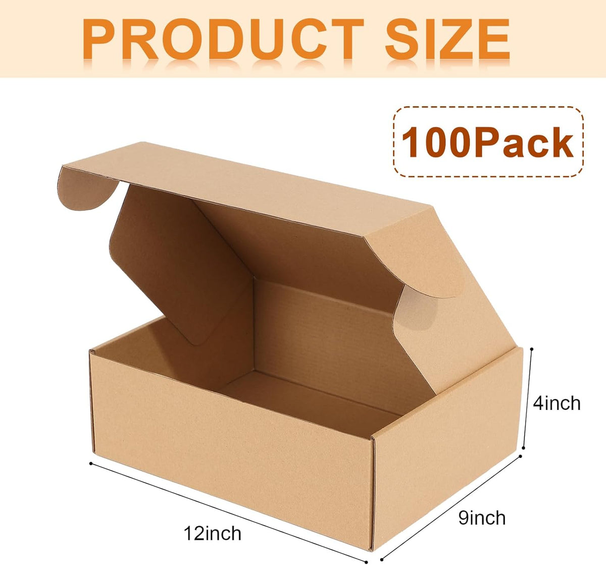 Qilery 100 Pcs Shipping Boxes Cardboard Gift Corrugated Cardboard Brown Boxes Mailer Packaging for