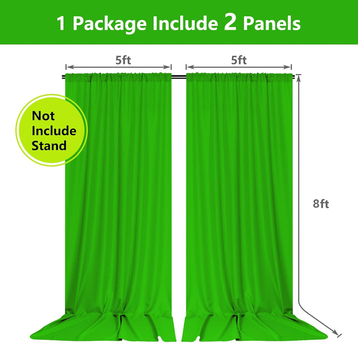 10ft x 8ft Green Screen Backdrop for Photography, High Density Backdrop Curtains, Backdrops for