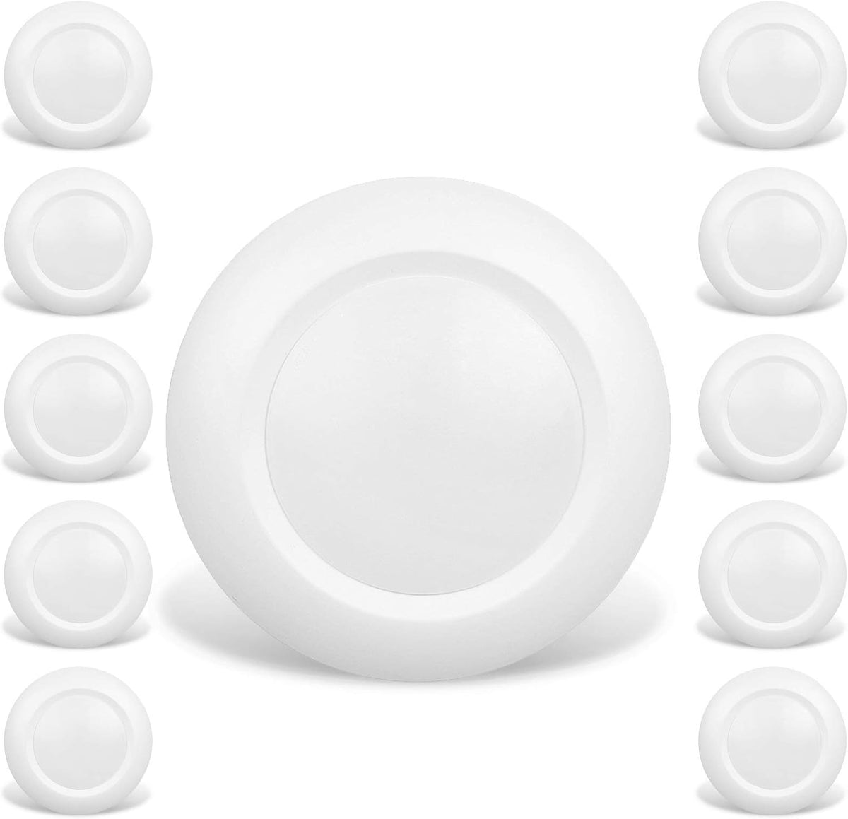 10 Packs 4 Inch LED Low Profile Recessed & Surface Mount Disk Light, Round, 10W, >600 Lumens, 5000K