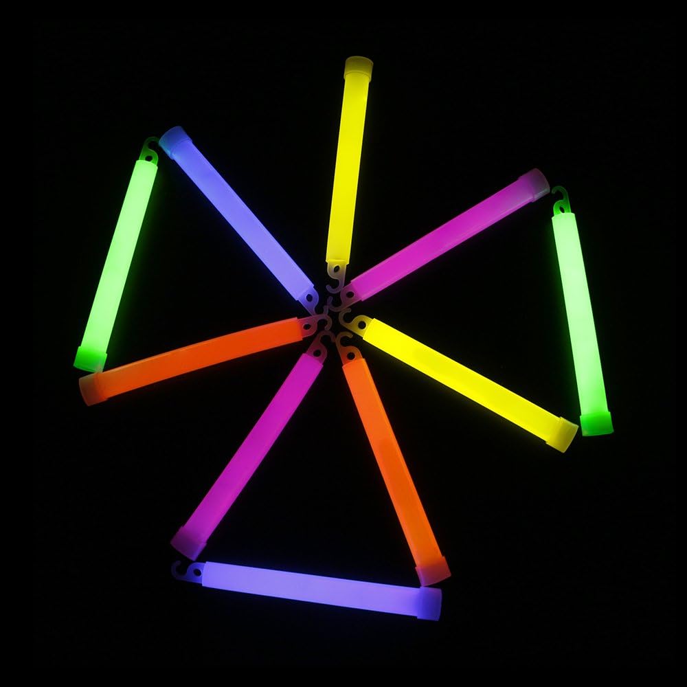 novelinks 25 Pcs 6'' Premium Glow Sticks Bulk - Ultra Bright Large Glow Necklaces Light up Glow in