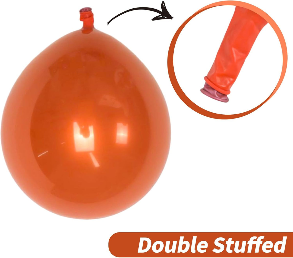 Chrome Orange Balloons, 50 PCS 10 Inch Double-Layered Metallic Dark Orange Balloons, Shiny Thick