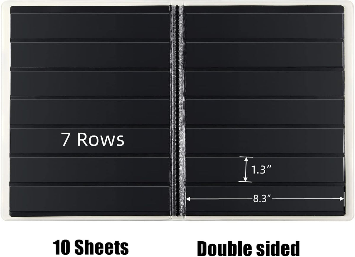 MUDOR Stamp Collecting Album, 7 Rows Pockets Stamp Book for Collectors, 10 Sheets Stamp Stockbook