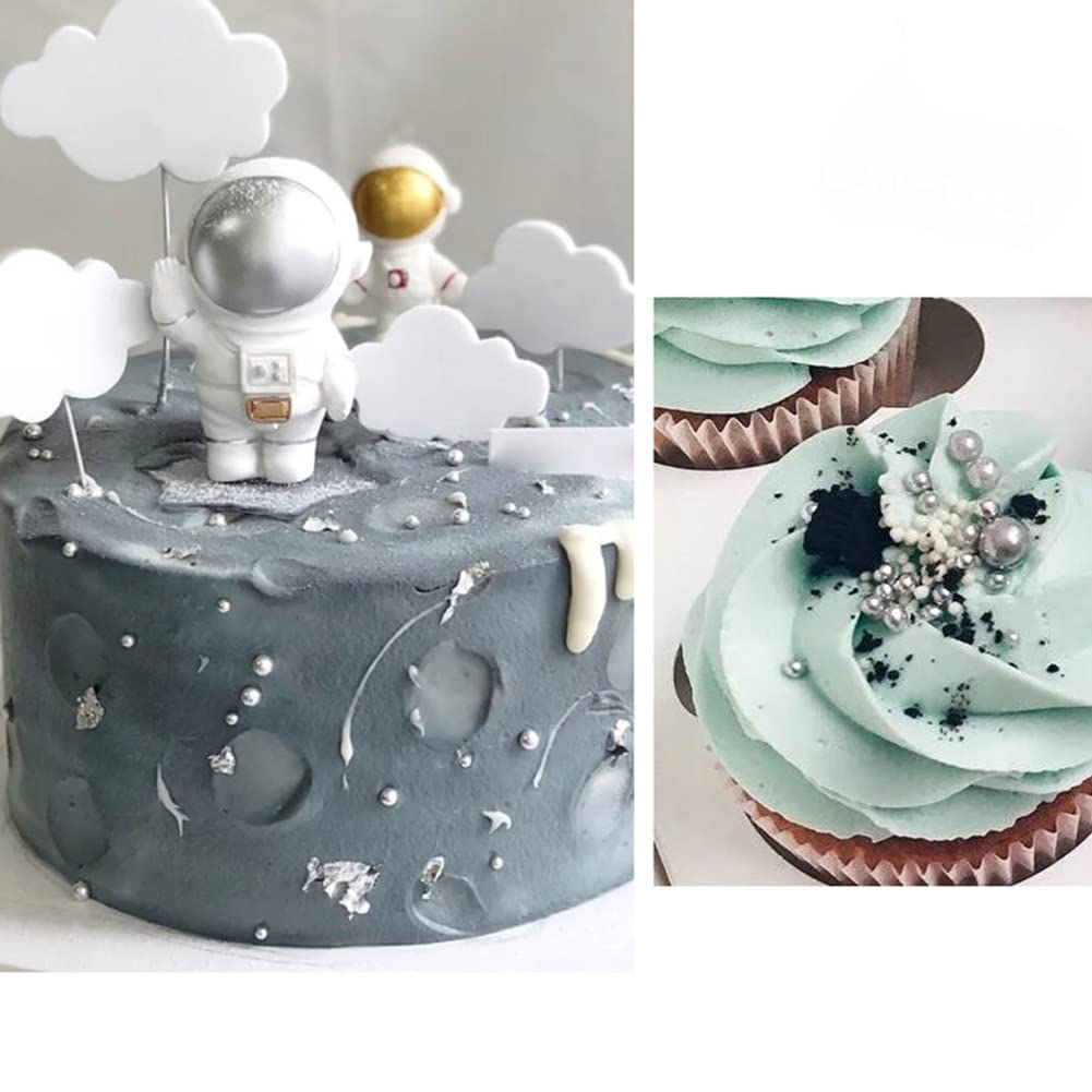 Edible Silver Sugar Pearls Candy Sprinkles 120G/ 4.23Ounce Baking Cake Sprinkles Cupcake and Cake