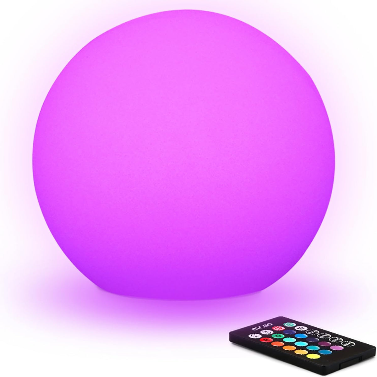 Mr.Go 10" Ultra-Fun Waterproof RGB Color-Changing LED Ball Light Orb Globe Lamp, Dimmable 16 Colors