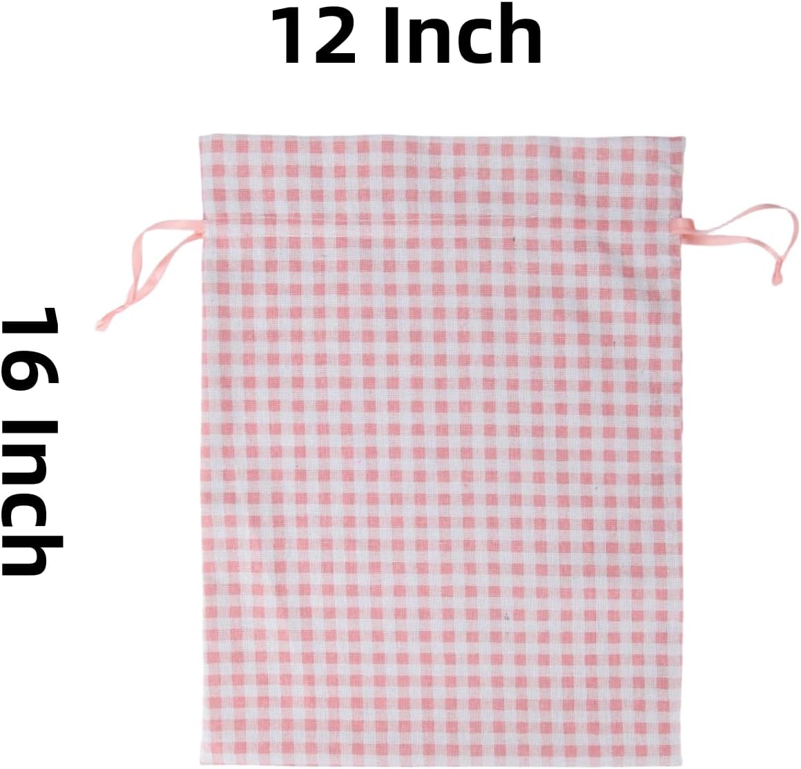 Meseey 5 Pcs Large Buffalo Plaid Burlap Gift Bags with Drawstring for Easter Spring Birthday Baby