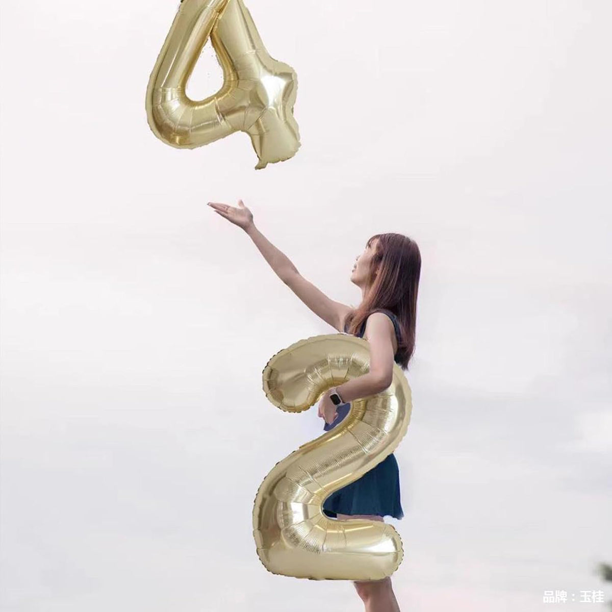 40 Inch Numbers 4 Light Gold Large Balloon Digital 4 for Birthday Party, 0-9 Birthday Party
