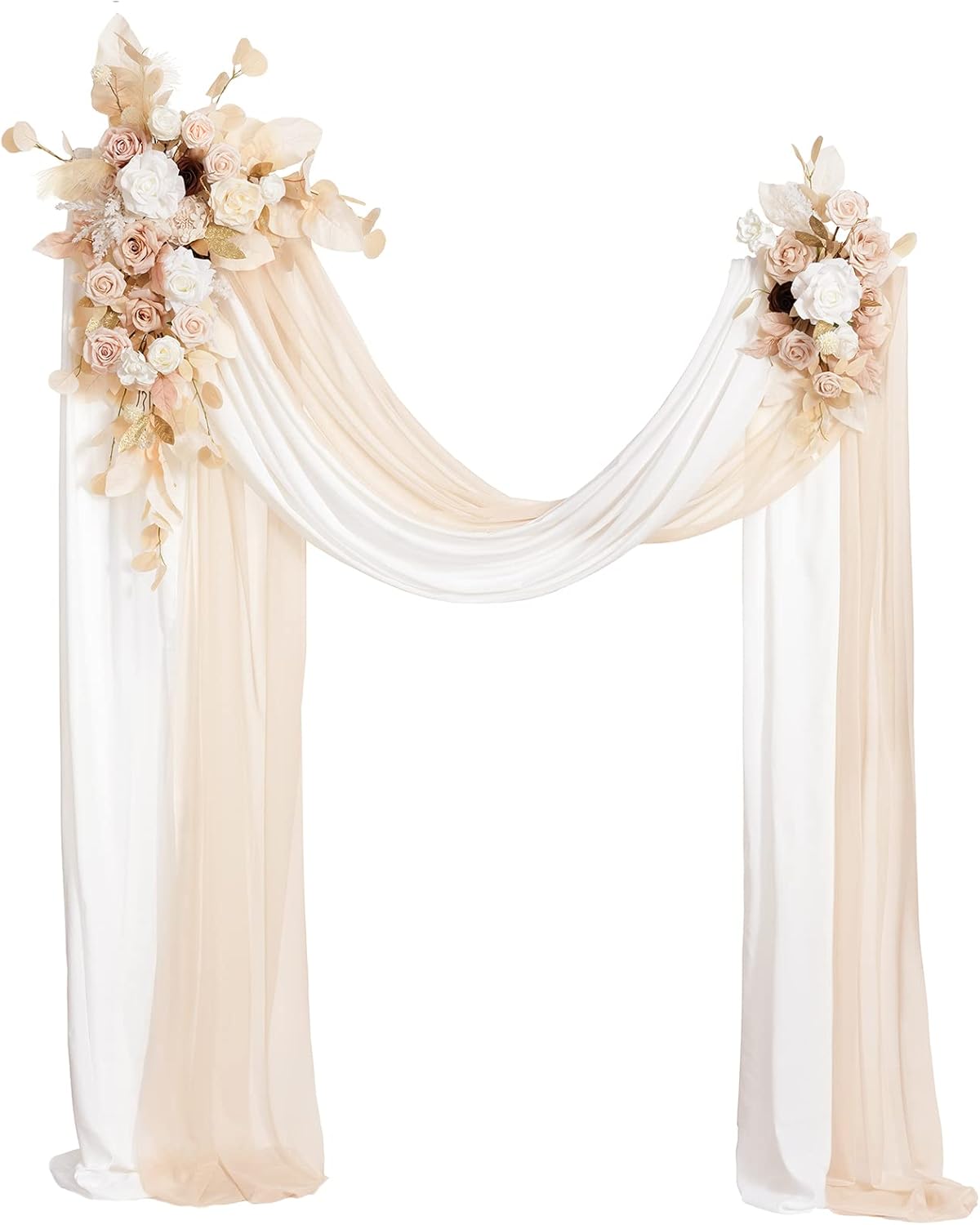 Ling's moment Spring Wedding Arch Flowers Kit Pack of 4, 2pcs Hanging Flower Arrangement 2pcs