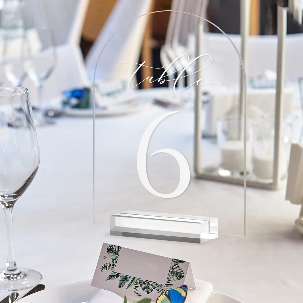 JINMURY Clear Arch Table Numbers for Wedding, 5x7 Inch Arched Acrylic Table Numbers 1-10 with