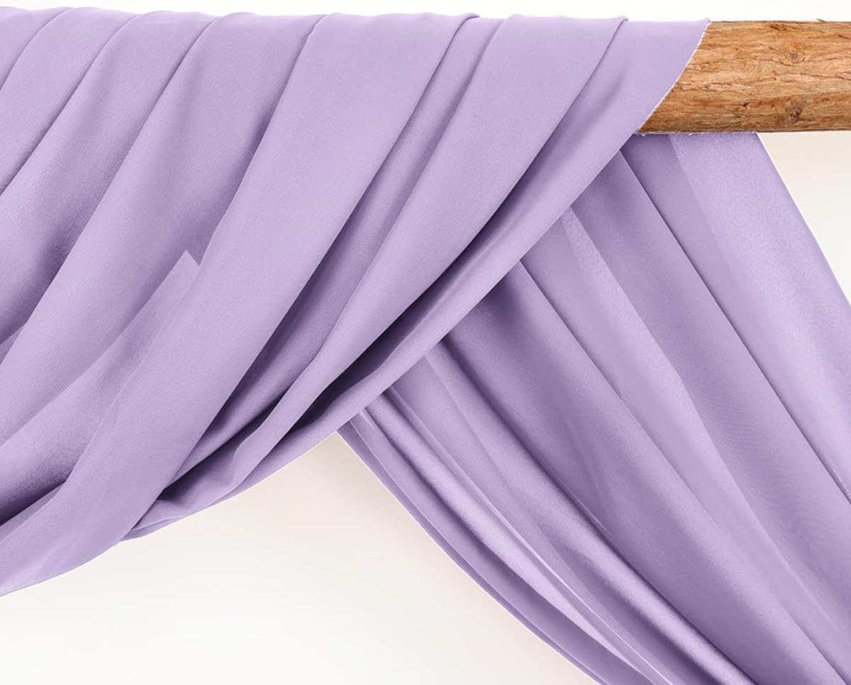 Wedding Arch Draping Fabric 1 Panel 30'' x 18FT Lilac Sheer Chiffon Arch Drapery for Photo Booth