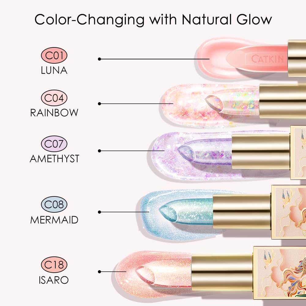 CATKIN Lip Balm Tinted Color Changing Lipstick Ultra Hydrating Lip Moistrurizer Lip Care with
