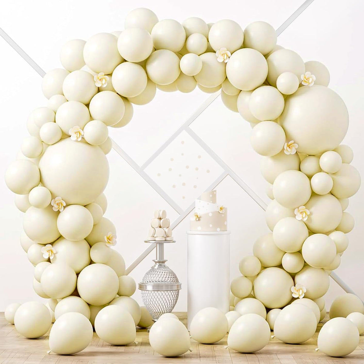 90pack Ivory Balloons Different Size 18/12/10/5 Inch Ivory White Balloon Garland Arch Kit for
