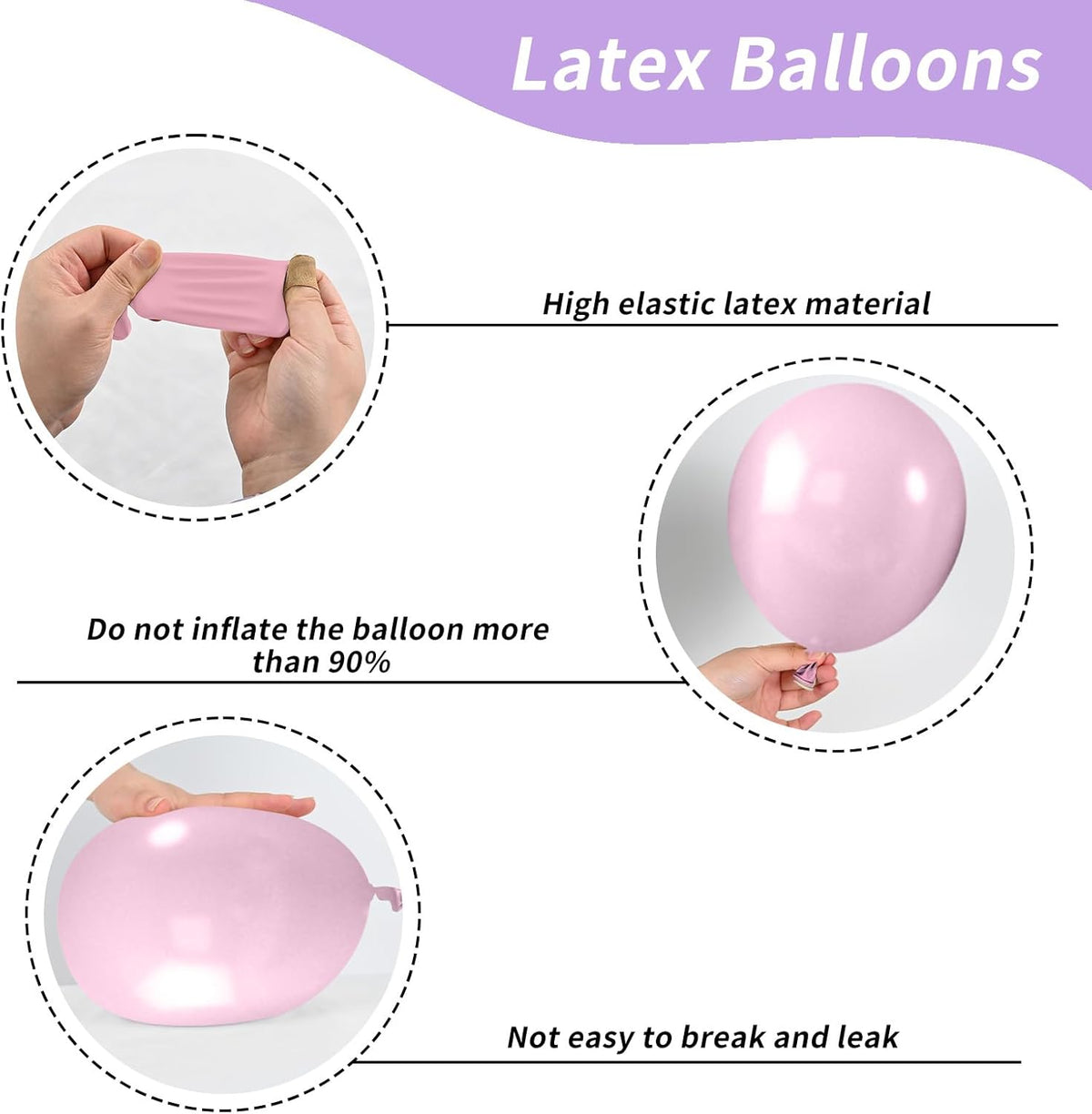 Maca Pink Purple Butterfly Printed Balloons - 52 PCS 12 Inch, Perfect for Baby Shower, Girls'
