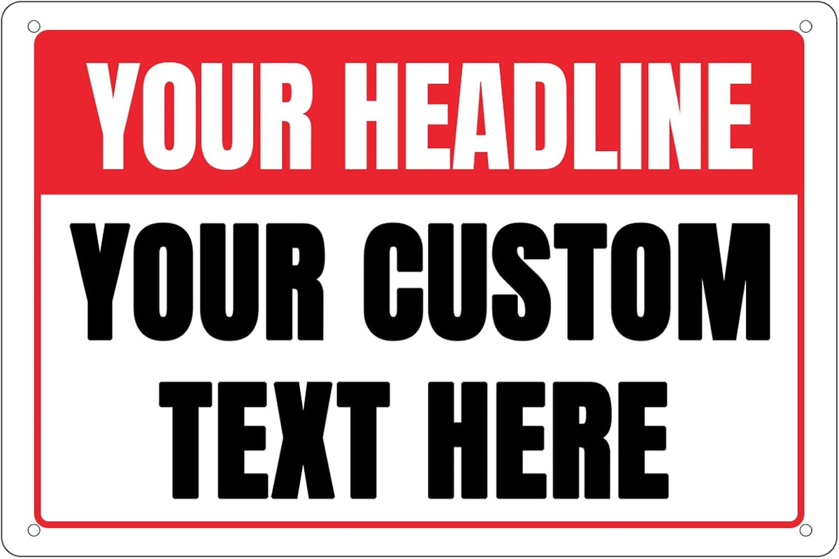 Custom Signs Outdoor Metal - 12 x 8 Personalized Entrance Garden Hazard Parking Signs for Business