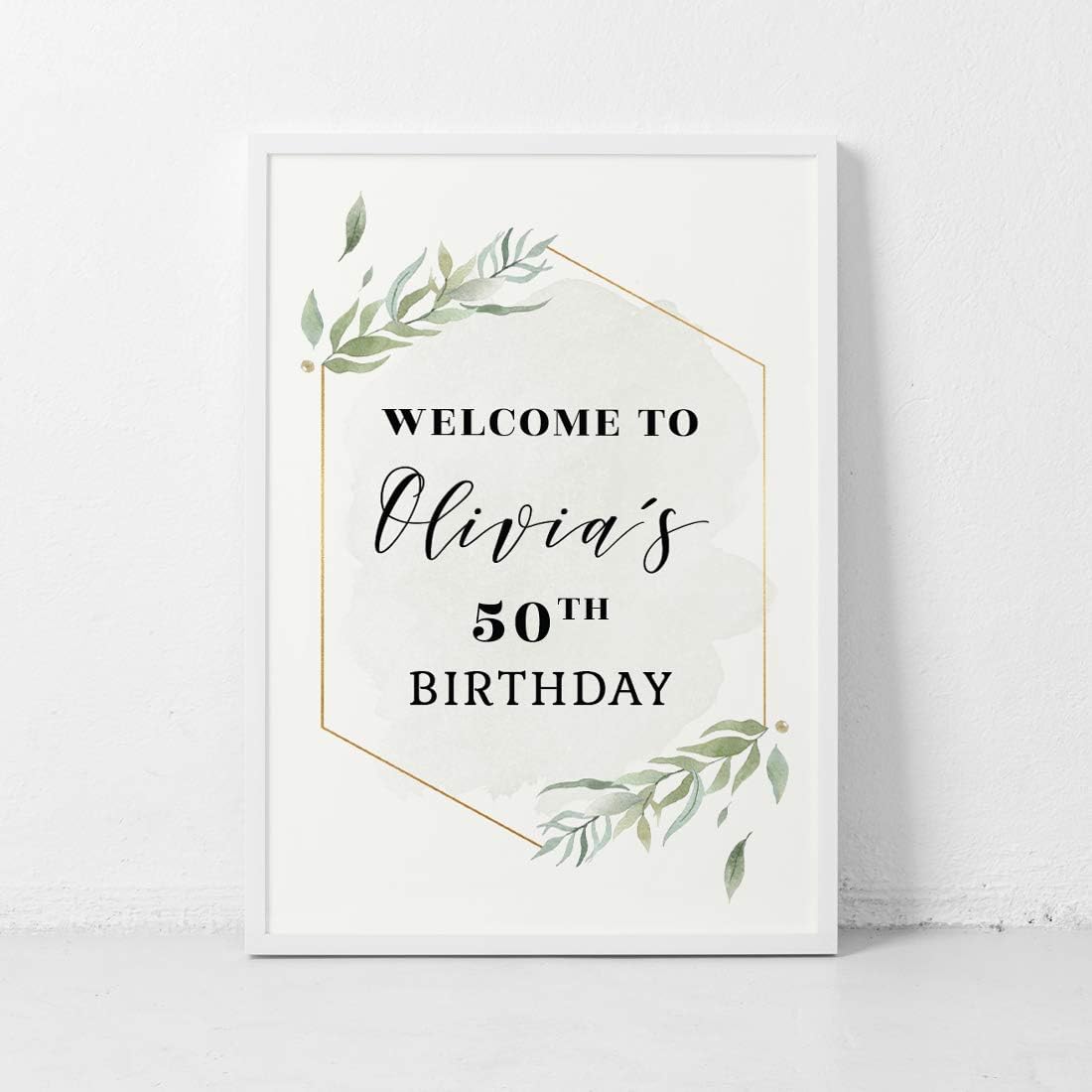 Andaz Press Personalized Extra Large Birthday Easel Board Party Sign, 12x18-inch, Modern Black