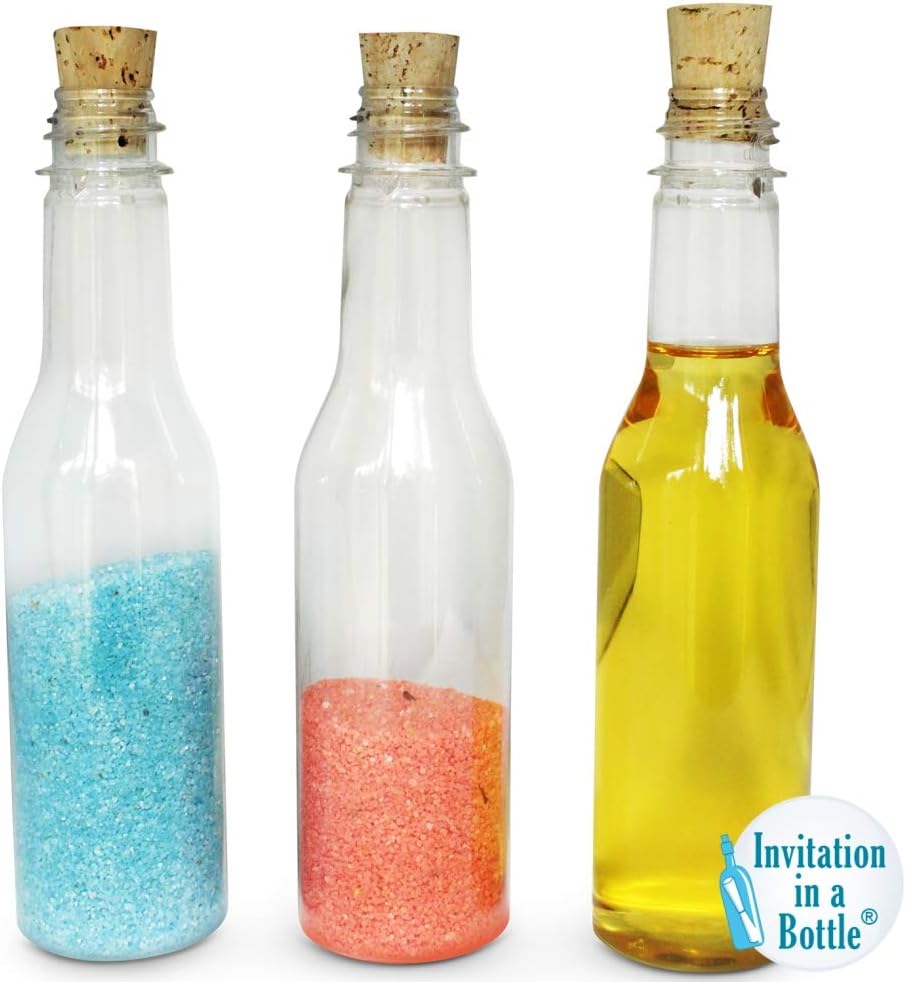 Plastic Bottles & Corks for Bottle Message Invitations, Announcements, DIY Craft, Party Favors &