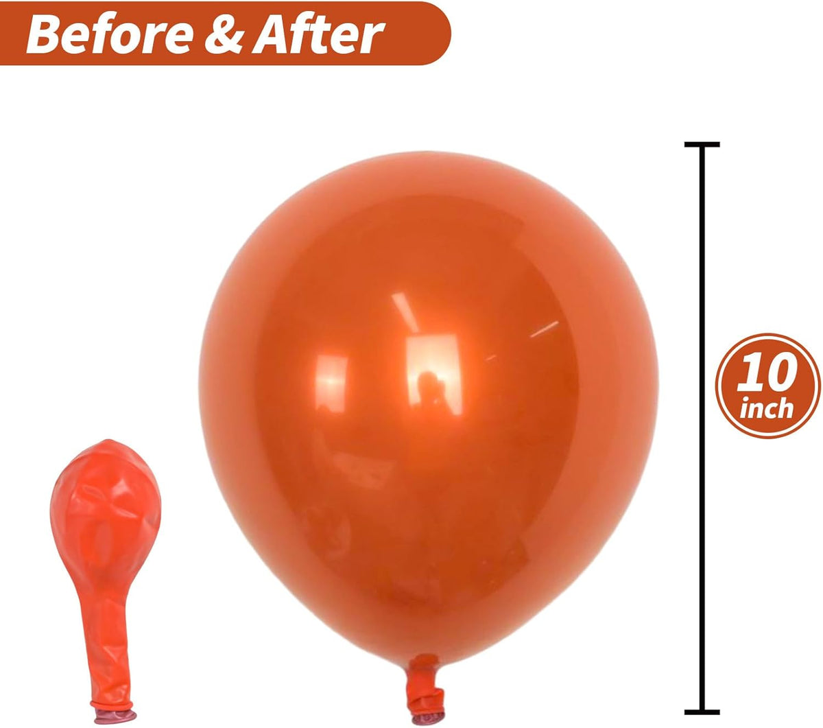 Chrome Orange Balloons, 50 PCS 10 Inch Double-Layered Metallic Dark Orange Balloons, Shiny Thick
