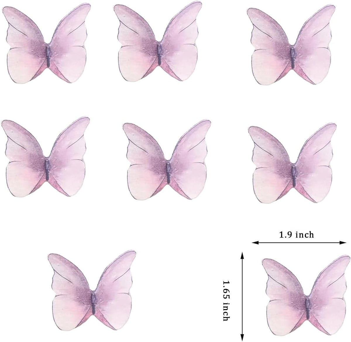 48Pcs Edible Butterflies Cake Topper Edible Butterfly Cupcake Toppers Wafer Paper Butterflies