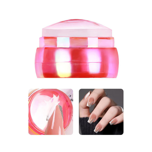 Nail Art Stamper Clear Silicone Nails Stamping Jelly with Scraper Transparent Visible Body DIY