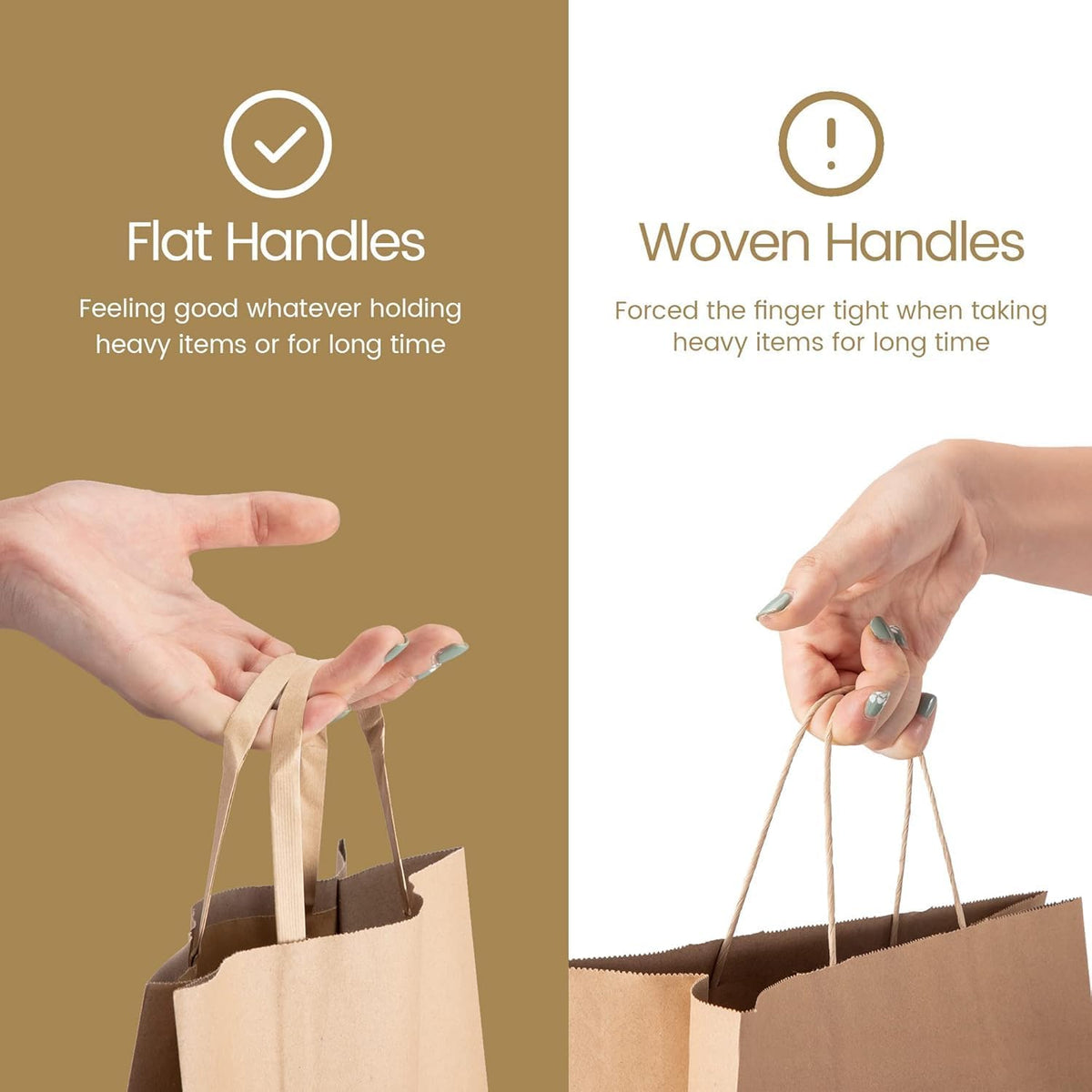 GSSUSA Brown Paper Bags with Handles 200 Pack Brown Gift Bags10 X5 X13 Kraft Paper Bags, for