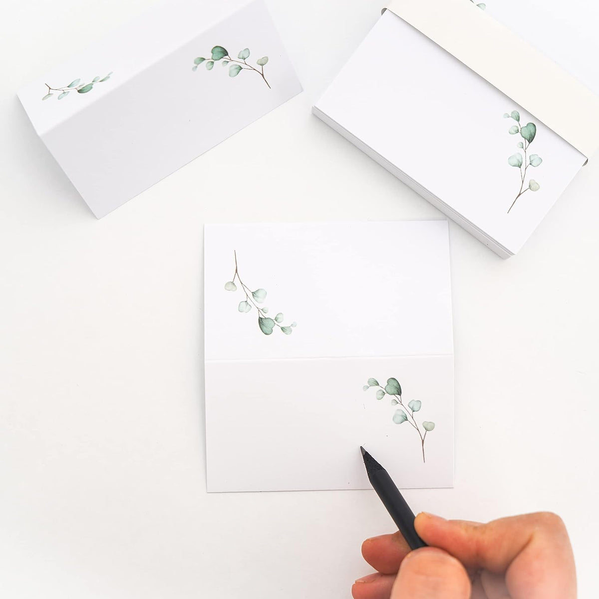 Watercolor Place Cards for Wedding or Party, Seating Place Cards for Tables, Scored for Easy