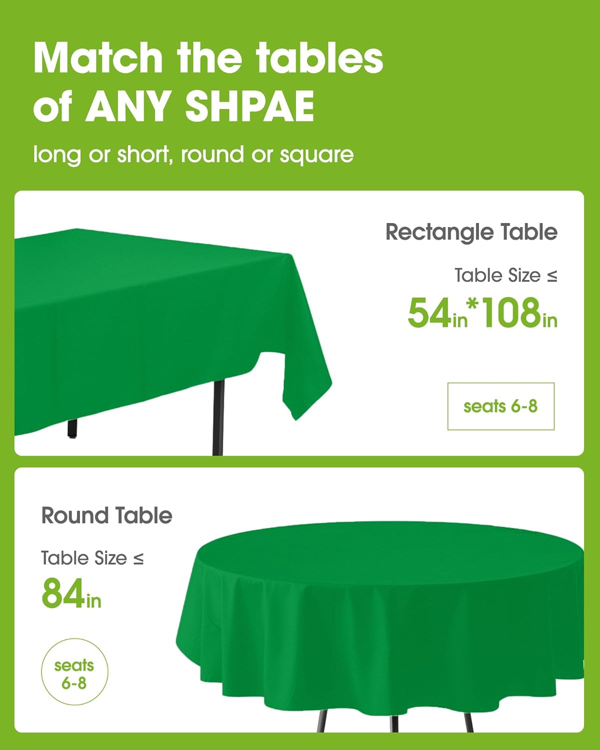 Pureegg Plastic Table Cloth Disposable 10 Pack, 54 x 108 Inch Table Cloths, St Patricks Day