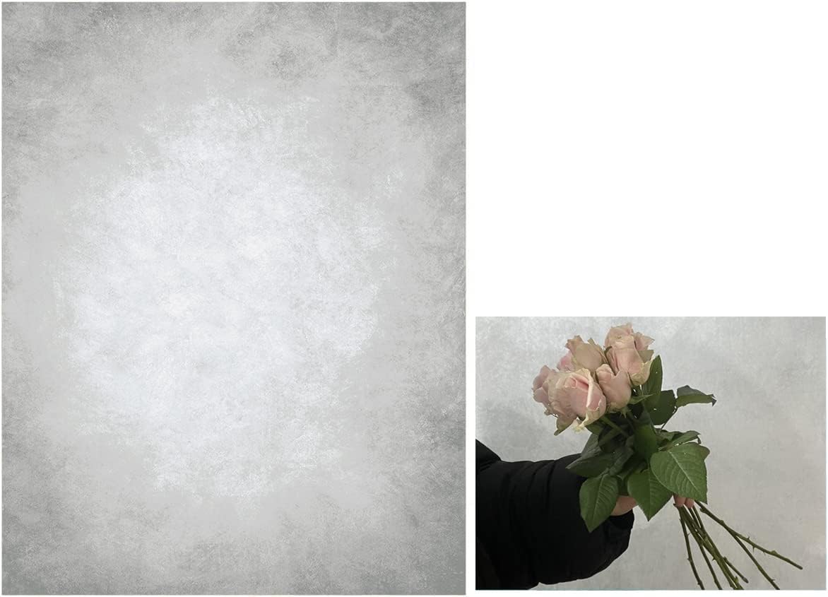 6x9ft Grey Portrait Photography Backdrops Solid Texture Abstract Photo Background for Photoshoot