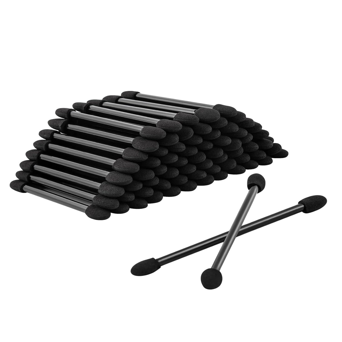 Ponpon 100Pcs Eyeshadow Applicators Dual Sides Eye Sponge Applicators Disposable Eyeshadow Brush