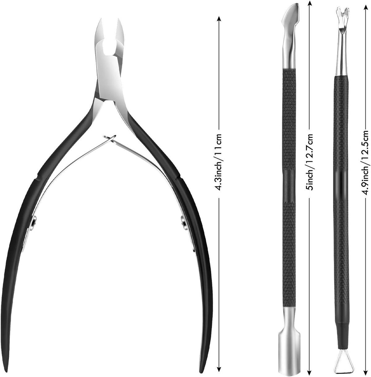Cuticle Trimmer Cuticle Remover with Cuticle Pusher, XUNXMAS Professional Stainless Steel Durable