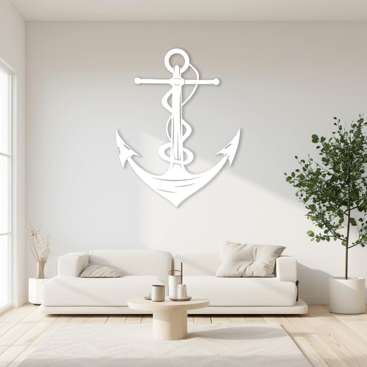 XXQ Anchor Wall Decor - Antique Metal Anchor for Bedroom & Living Room - 12" x 19" / 31 x 47cm