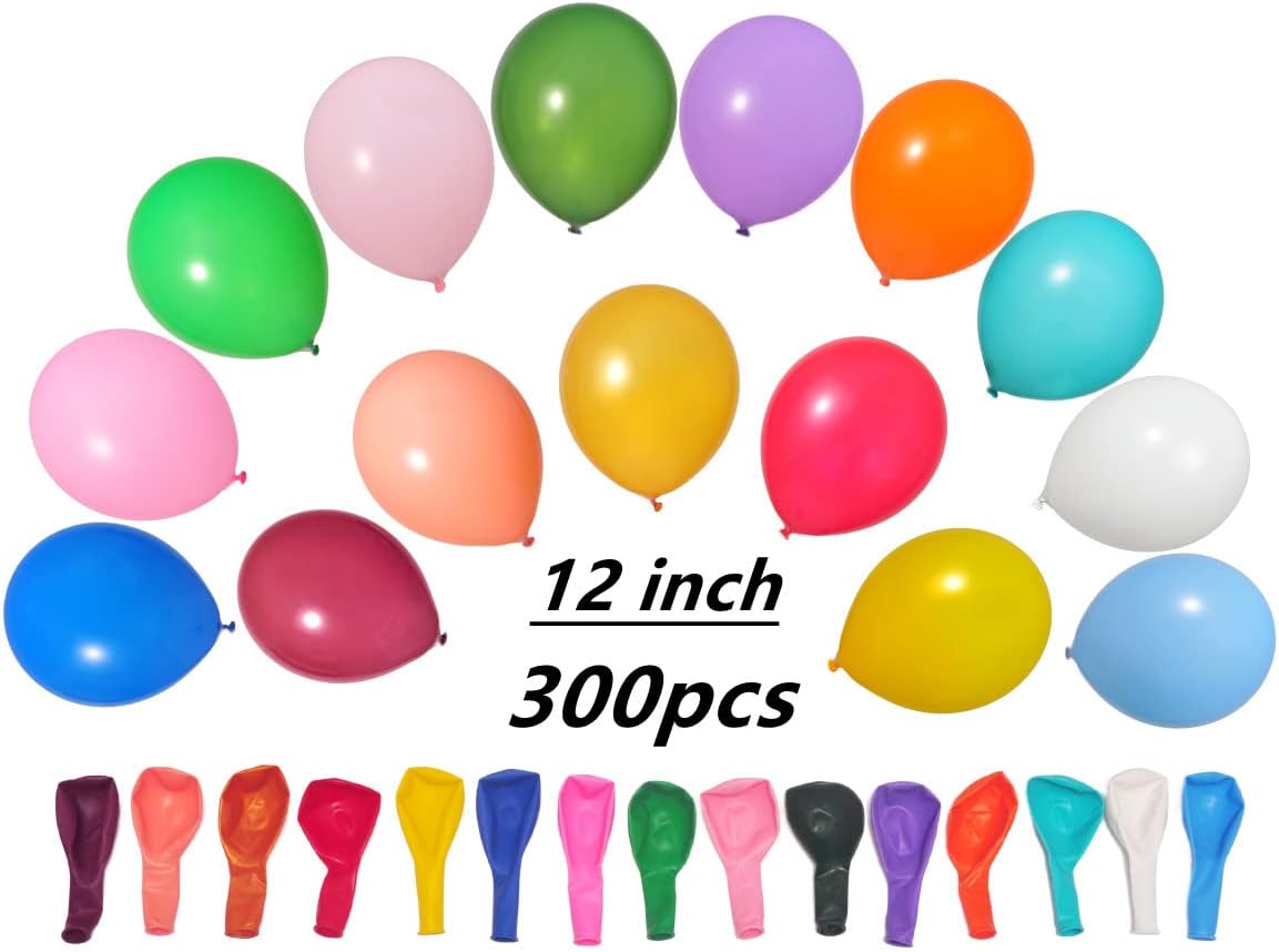 300 Pcs 12 Inch Balloons 15 Kinds Colors Latex Colorful Party Balloon Bulk for Various Party Events
