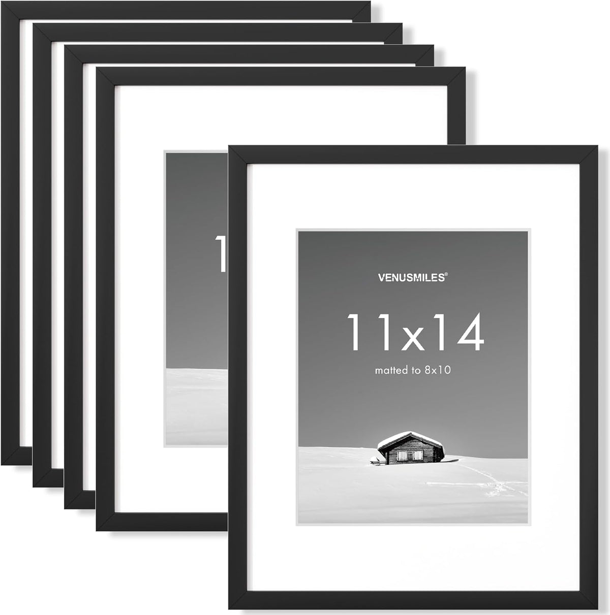 11x14 inch Picture Frame, 11x14 Photo Frames with 8x10 Removable Mat - High Definition Plexiglass