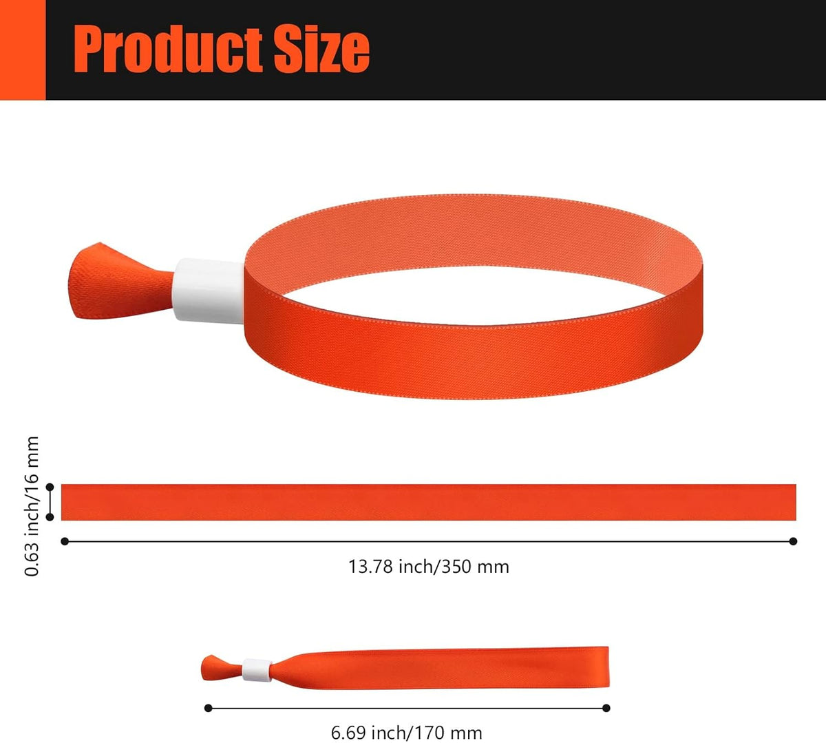 Green-Power America 100 Pcs Cloth Event Wristbands, Event Wristbands, Colored Wrist Bands for