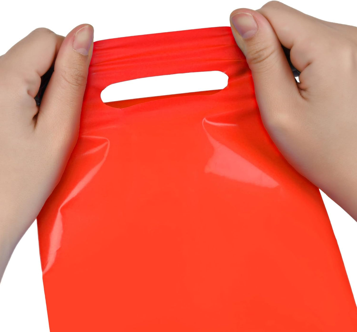 Red 100 PCS Small Gift Bags, 6"x8" Goodie Party Favor Bags with Handle, Treat Retail Pouches for