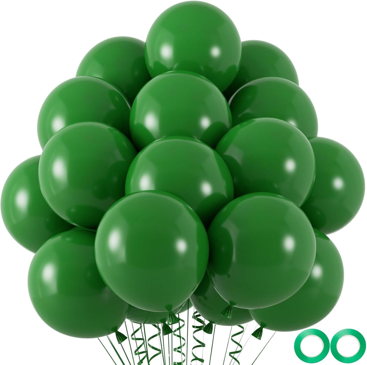 100pcs Dark Green Balloons, 12 inch Green Latex Party Balloons Helium Quality for Birthday Party