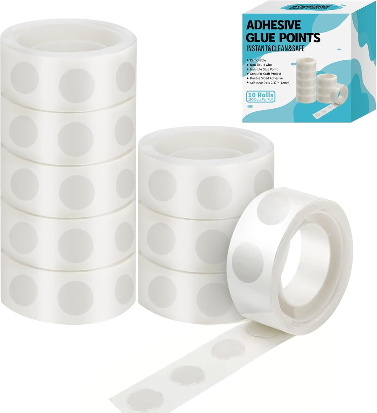 1000pcs Glue Point Clear Balloon Glue Removable Adhesive Dots Double Sided Dots of Glue Tape for