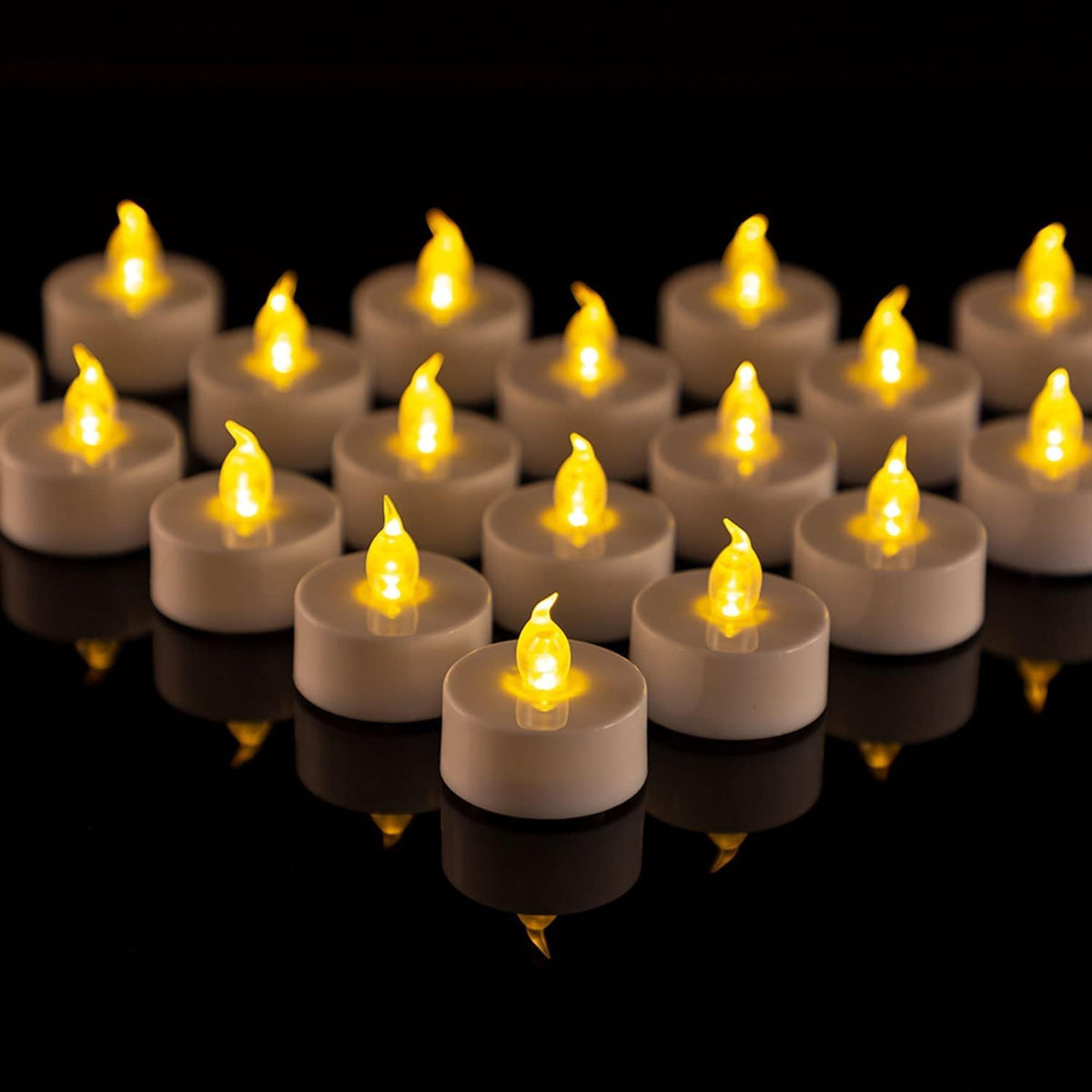 Battery Operated Tea Light Candles:200 Pack Flameless LED Realistic Flickering Candles 200+ Hours