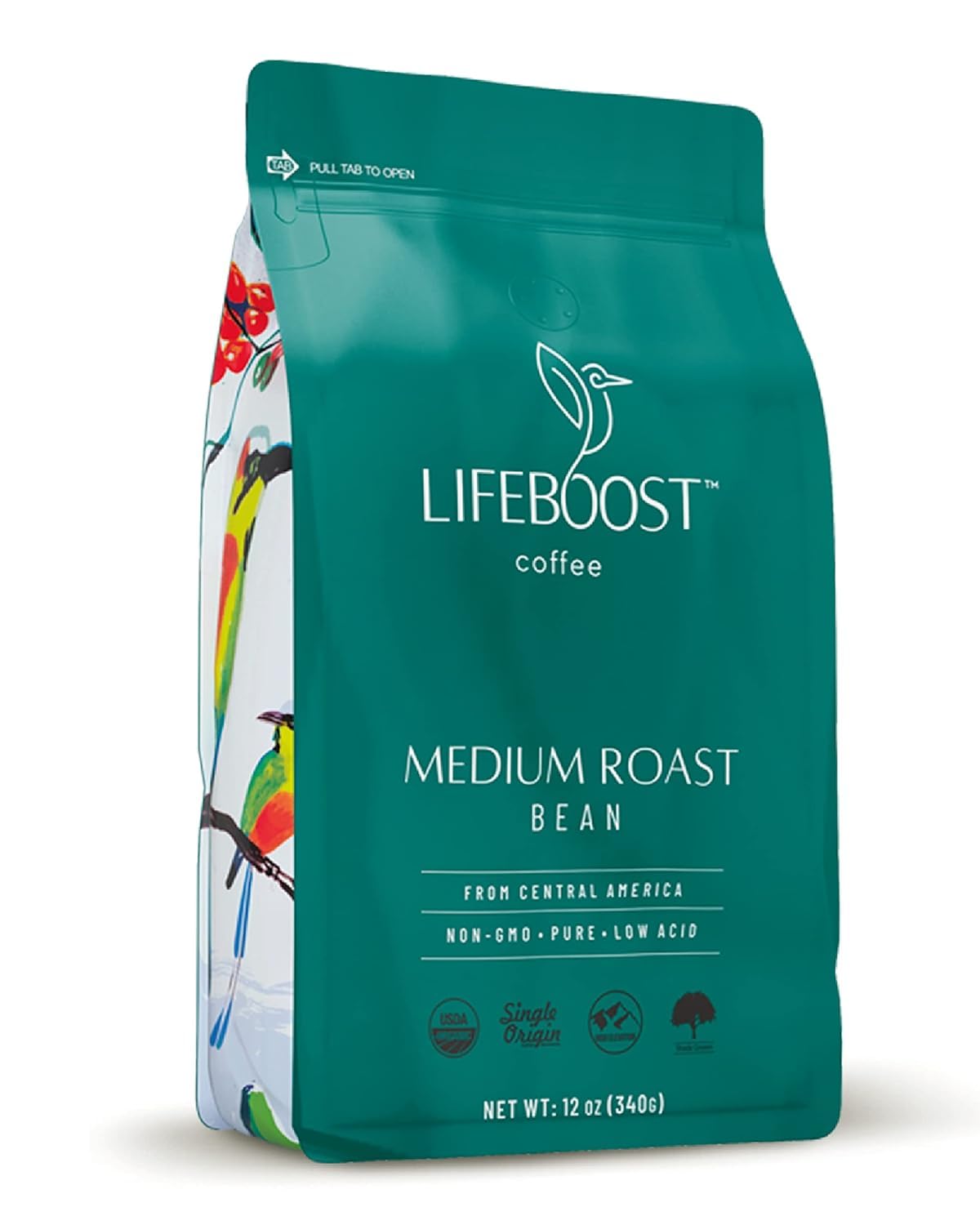 Lifeboost Organic Coffee Beans Medium Roast - Low Acid Single Origin Non-GMO Organic Whole Bean