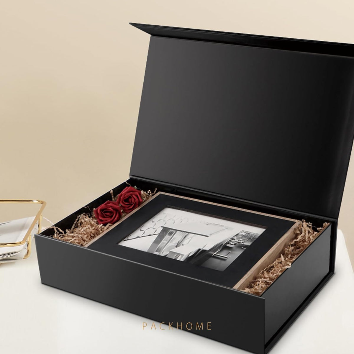 PACKHOME Extra Large Gift Box 17.5x11.3x4.3 Inches, Sturdy Shirt Box with Magnetic Lid for Clothes