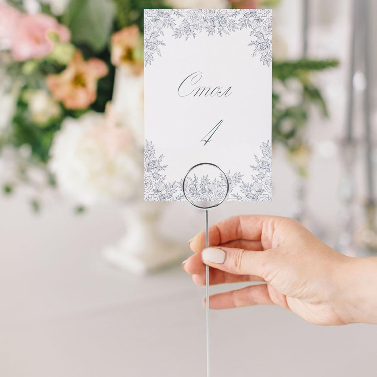 24 Pcs Table Number Holder 8.66inch Tall Metal Iron Place Card Holder Lightweight Picture Holder
