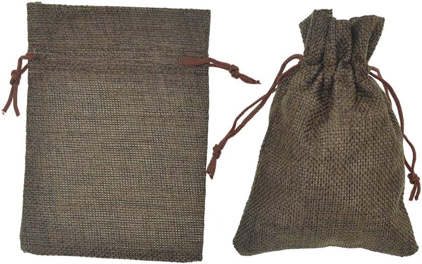 20pcs Burlap Drawstring Gift Bags, 2.7 x 3.5 inch Jute Linen Sacks Jewelry Pouches for Christmas