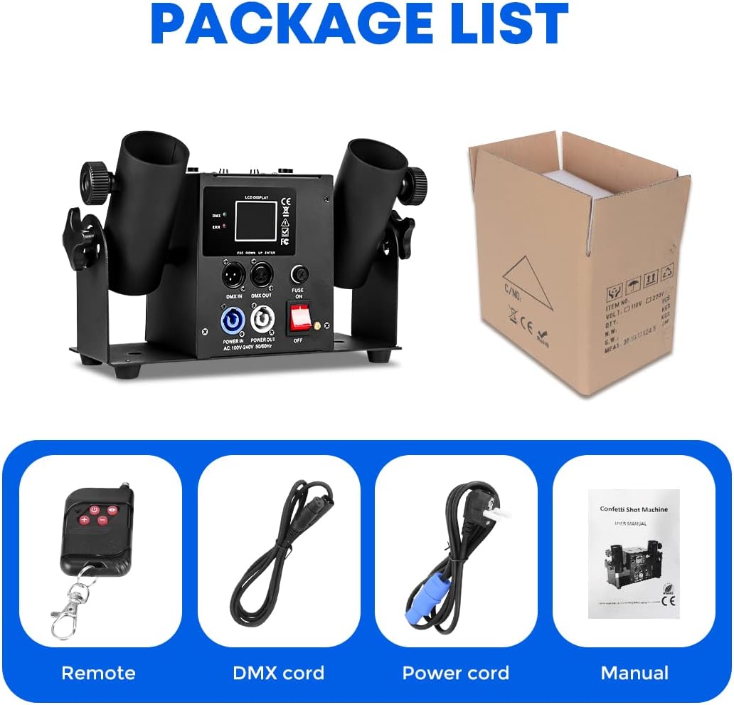 Professional Confetti Launcher Cannon Machine, Confetti Blower Machine Confetti Cannon DMX/Remote